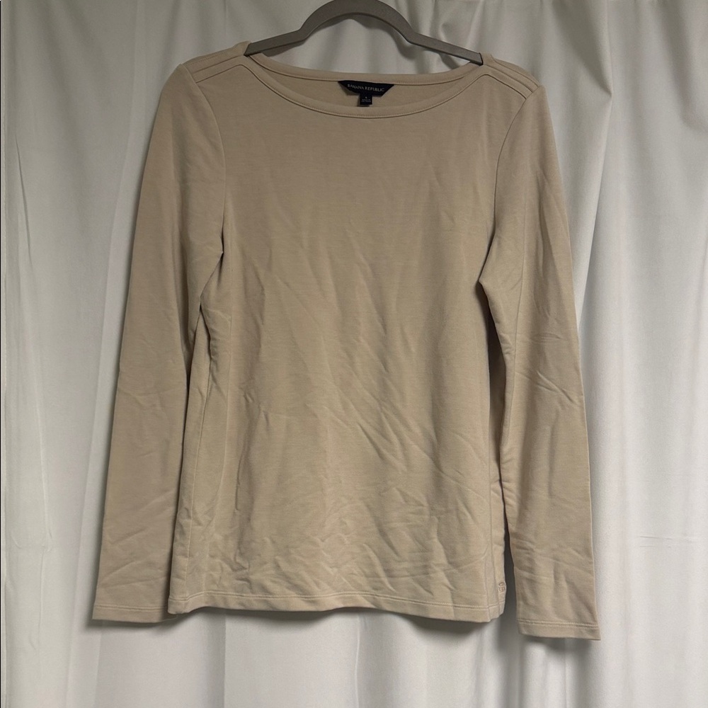Banana Republic Beige Long Sleeve Top